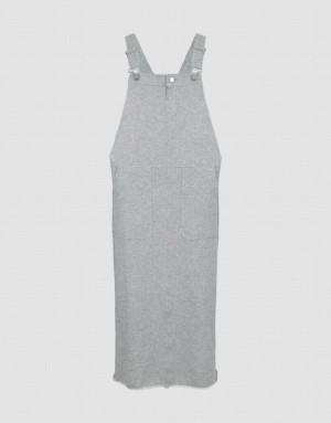 Grey Urban Revivo Sleeveless Straight Women's Knitted Dress | 94852NYID