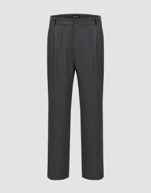 Grey Urban Revivo Tailored Straight Men's Pants | 89162VCKH