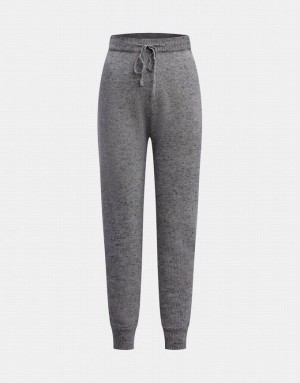 Light Grey Urban Revivo Drawstring Flecked Knitted Women's Joggers | 25734HOYZ