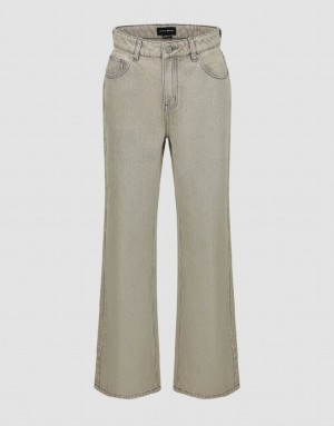 Light Grey Urban Revivo Wide-Leg Women's Jeans | 32719POBN