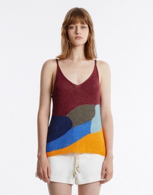 Multicolor Urban Revivo Colorblock Knitted Women's Camisole | 16438GPEL