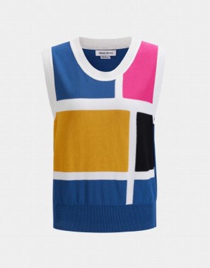 Multicolor Urban Revivo Colorblock Women's Tank Top | 57329OMVH