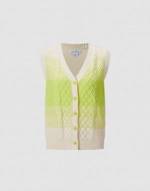 Multicolor Urban Revivo Ombre Sleeveless Women's Cardigan | 93084IESL