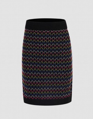 Multicolor Urban Revivo Plaid Knitted Women's Skirts | 56019WJBX