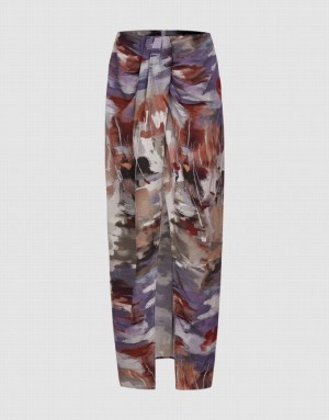 Multicolor Urban Revivo Printed Straight Women's Skirts | 83965XZBT