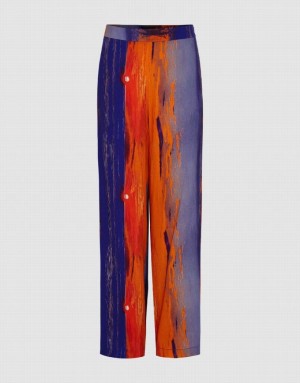 Multicolor Urban Revivo Sunset Printed Wide-Leg Women's Pants | 28460PCWG