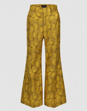 Orange Urban Revivo Tailored Printed Flare Women's Pants | 26390YWIG