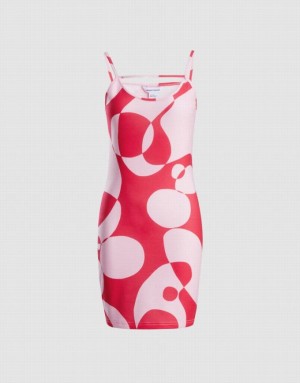 Pink Urban Revivo Abstract Print Bodycon Cami Women's Dress | 32561BGYR