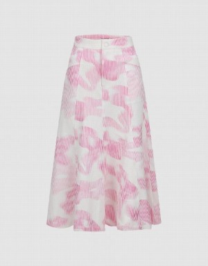 Pink Urban Revivo Printed Midi Fishtail Women's Skirts | 98452KSZM