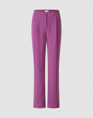 Purple Urban Revivo High Waist Straight Women's Pants | 84356GEVD