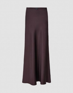 Purple Urban Revivo Midi Straight Women's Skirts | 01736PVMS