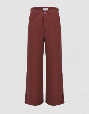 Red Urban Revivo Wide-Leg Women's Jeans | 51892XBHG