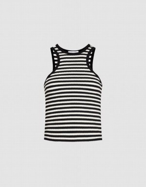 Stripes Urban Revivo Crew Neck Women's Tank Top | 68573ODTA