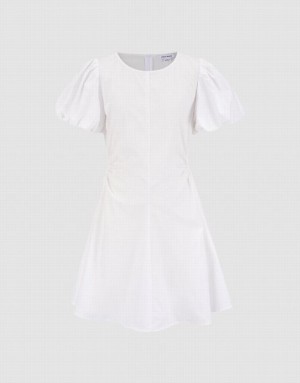 White Urban Revivo Cut Out Women's Short Dress | 78362CUNB