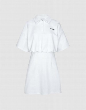 White Urban Revivo Letter Detail Women's Casual Dress | 36214UQXN