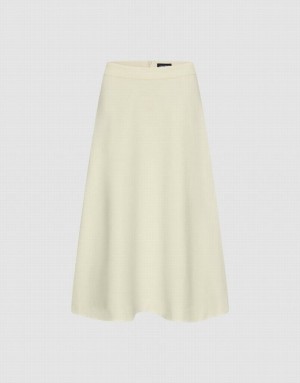 White Urban Revivo Midi Straight Women's Skirts | 75186YHWR