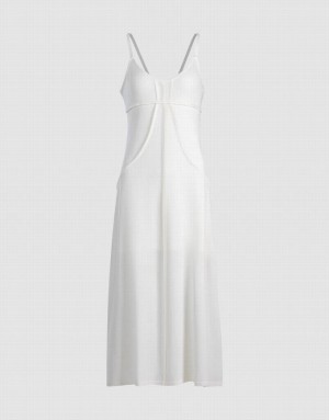 White Urban Revivo Plain Cami Women's Knitted Dress | 81079SXEI