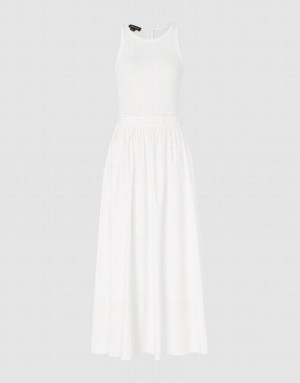 White Urban Revivo Sleeveless A-Line Women's Dress | 42763QSUC