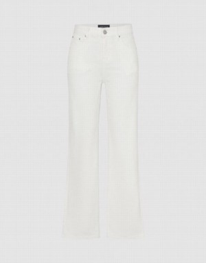 White Urban Revivo Straight Women's Jeans | 53628FXSE