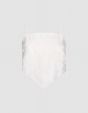 White Urban Revivo Textured Women's Camisole | 25741XJUK