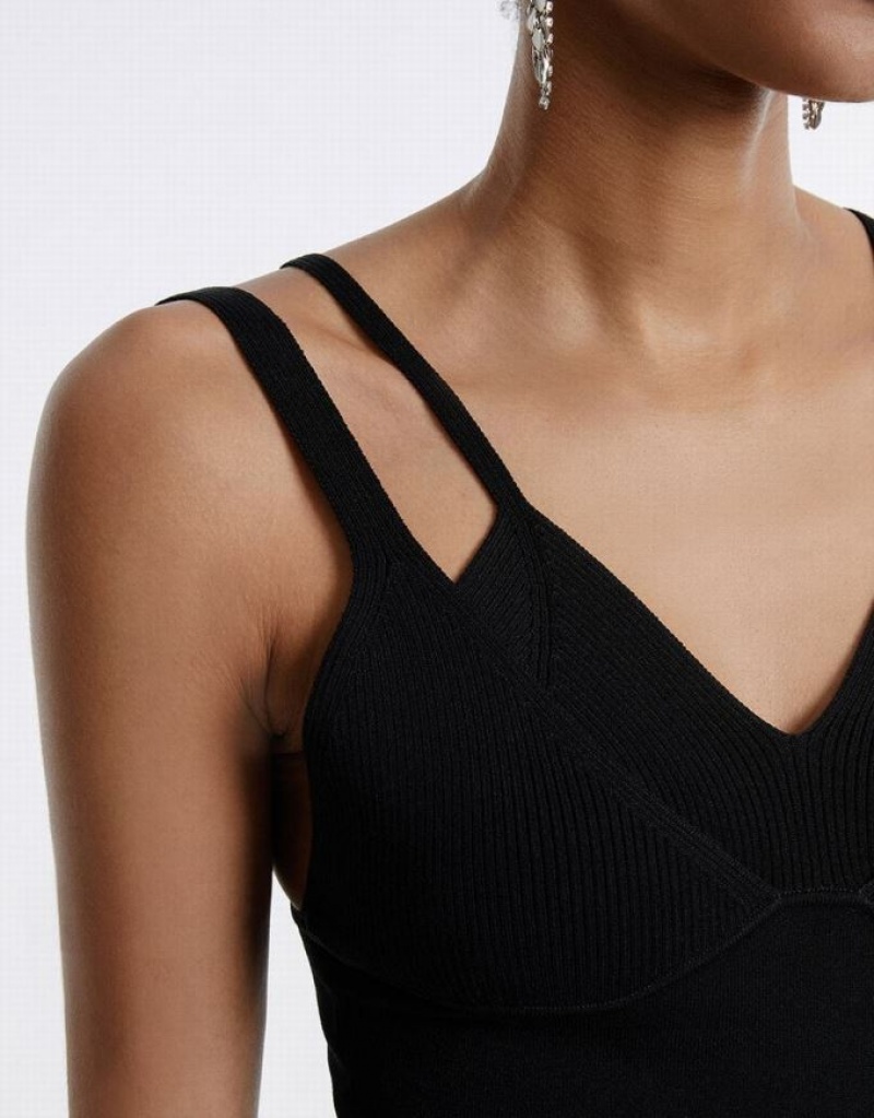 Black Urban Revivo Combination Women's Camisole | 95046IHEN