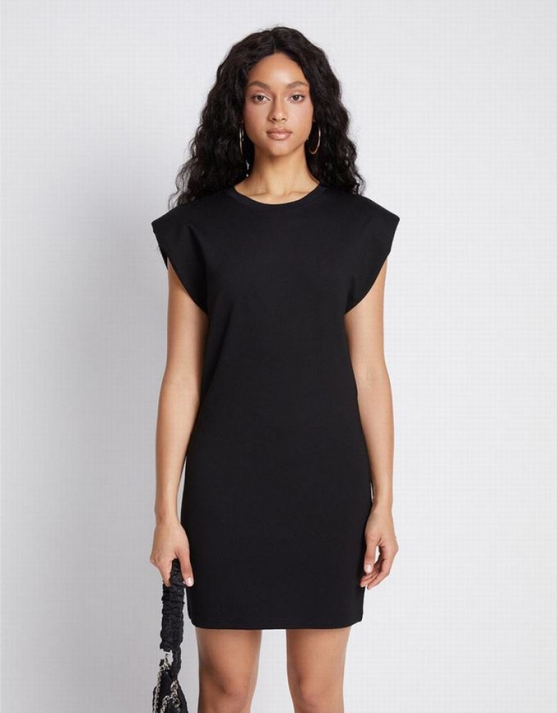 Black Urban Revivo Cut Out Back Sleeveless Women's Casual Dress | 86792AUZS