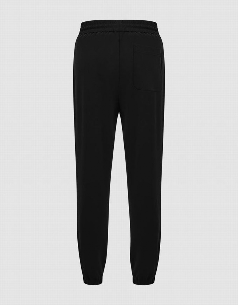 Black Urban Revivo Drawstring Waist Men's Joggers | 08746AMPC