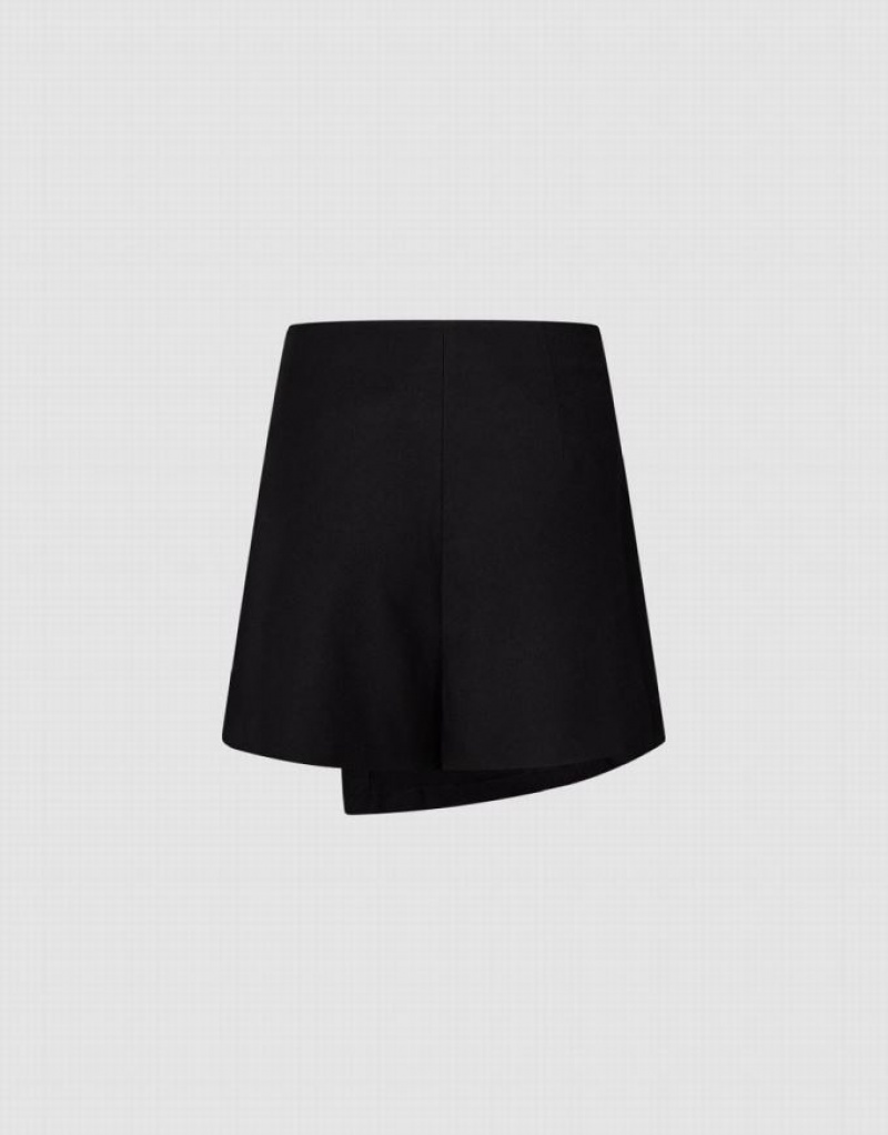 Black Urban Revivo Glamor Regular Skort Women's Shorts | 12658FTYC