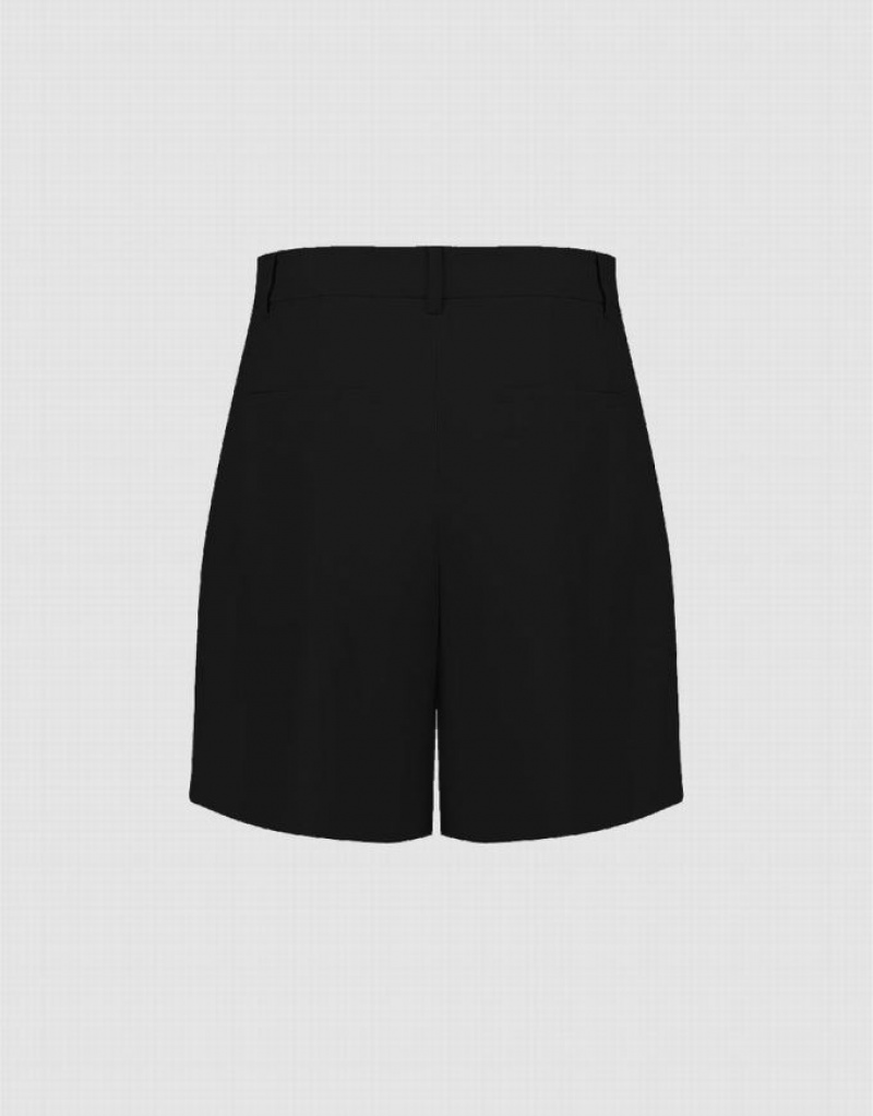 Black Urban Revivo Glamor Regular Women's Shorts | 75280VCIB