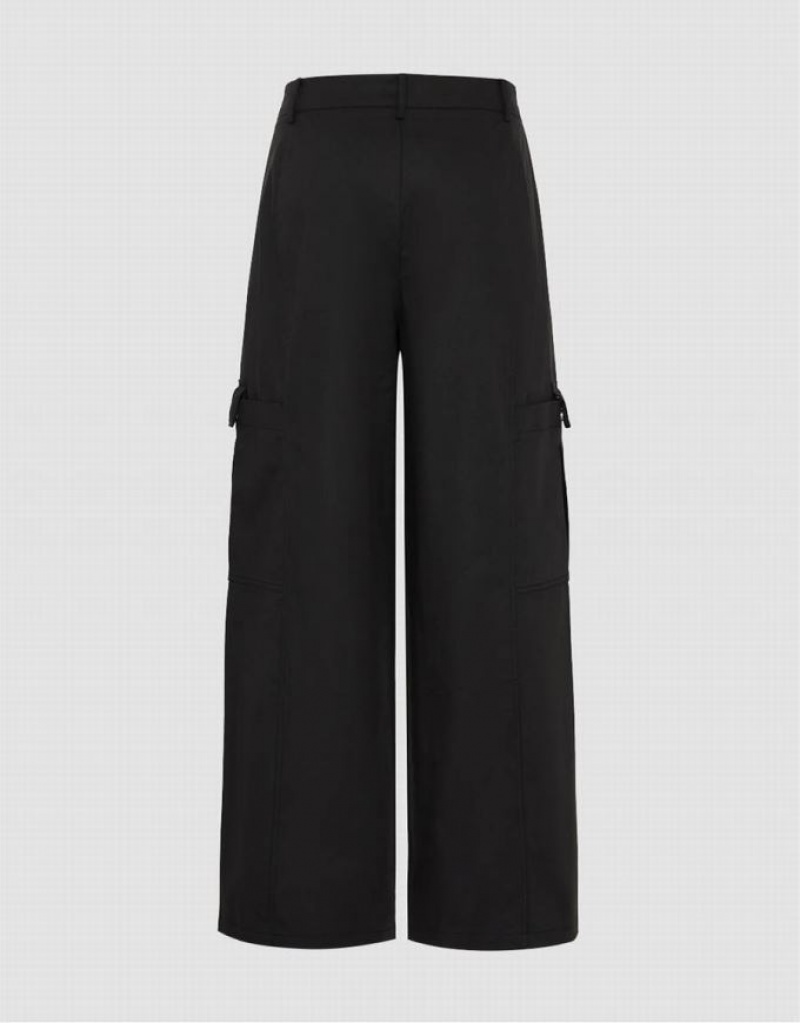 Black Urban Revivo Loose Carrot Fit Women's Pants | 24917KIRF