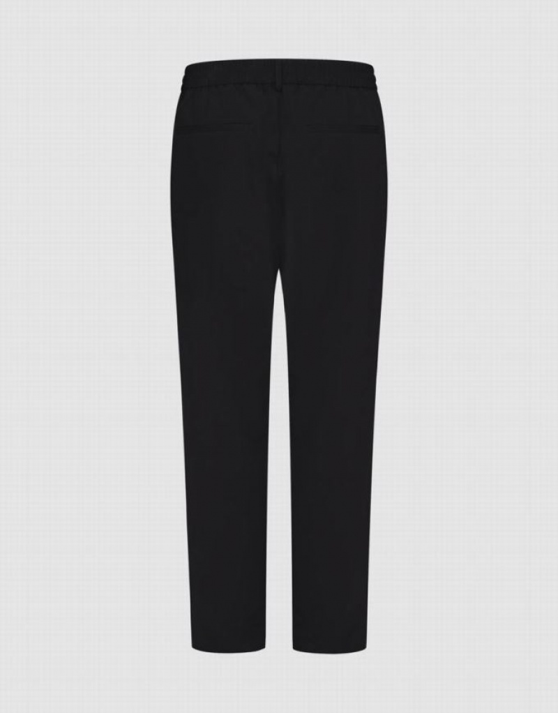 Black Urban Revivo Loose Straight Men's Pants | 40729KGAB