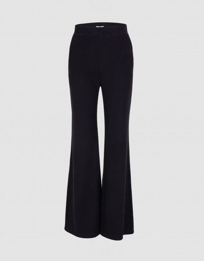 Black Urban Revivo Plain Flare Leg Women\'s Pants | 98165NLDE