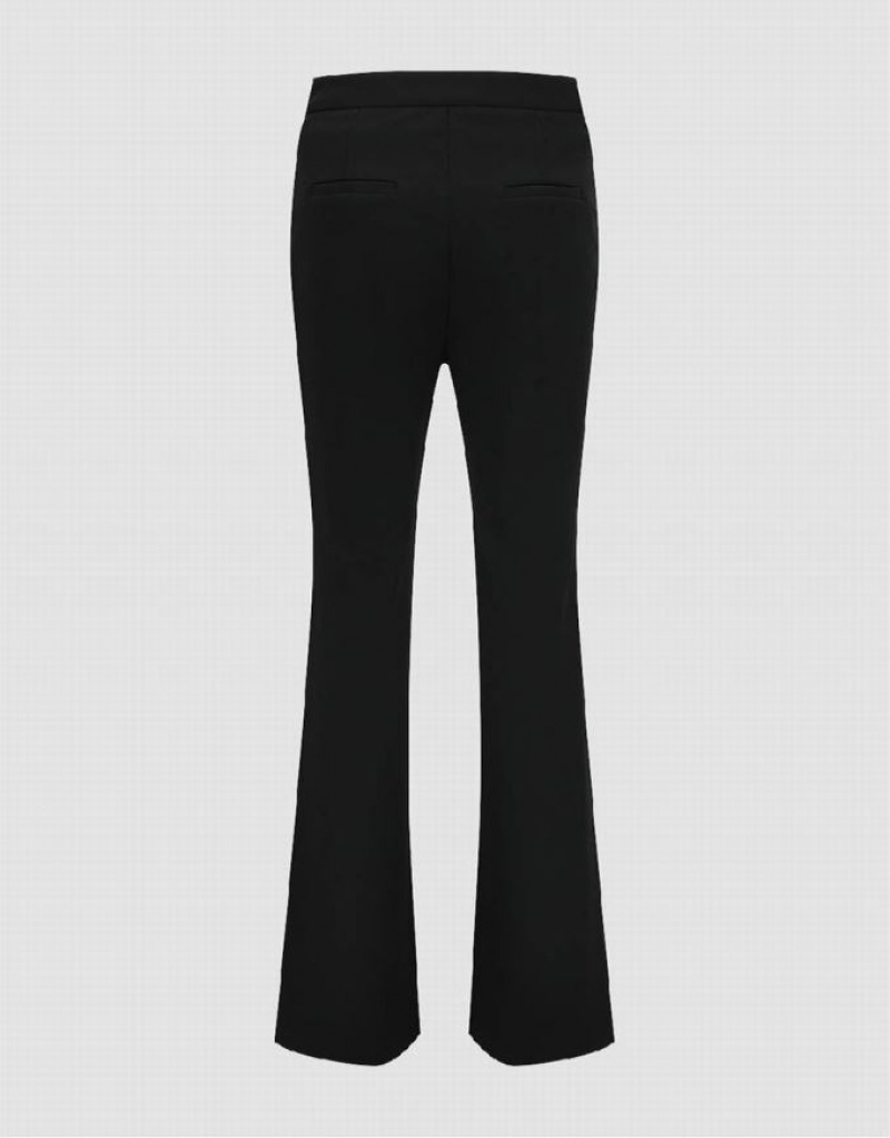 Black Urban Revivo Skinny Flare Women's Pants | 81259HRPK