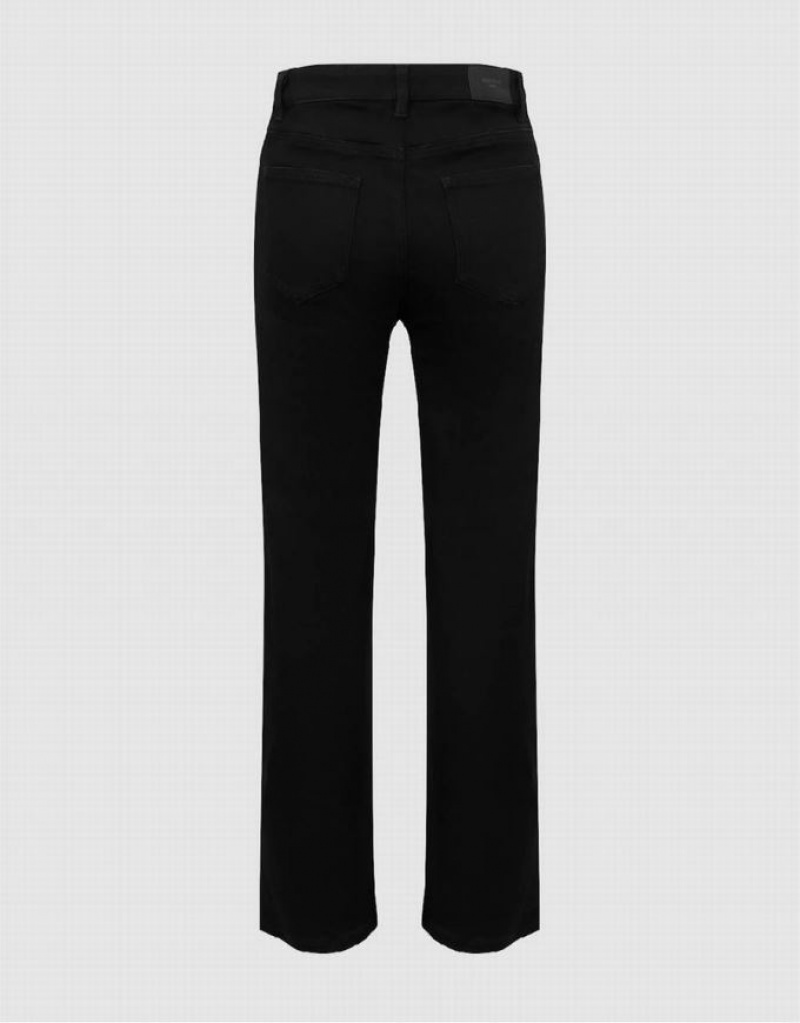 Black Urban Revivo Skinny Straight Women's Jeans | 40392LSHP