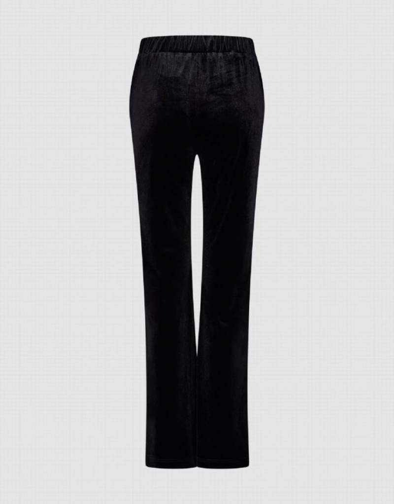 Black Urban Revivo Skinny Straight Women's Pants | 78543PWLS