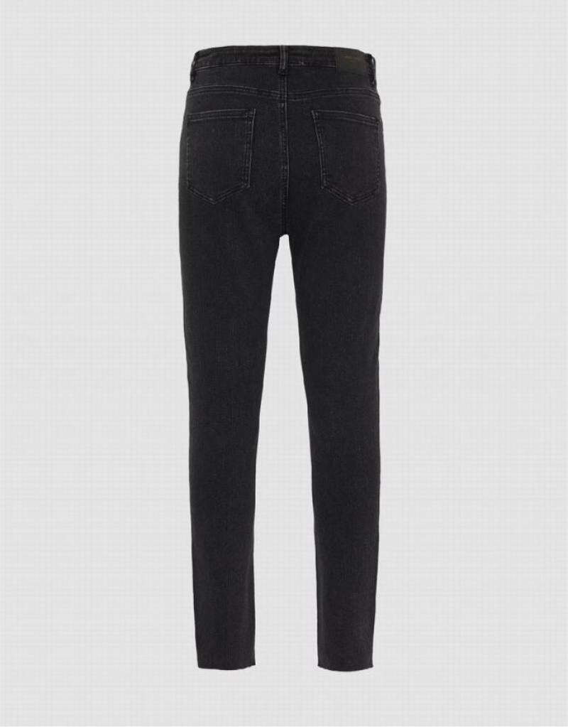 Black Urban Revivo Skinny Women's Jeans | 51472GQVH