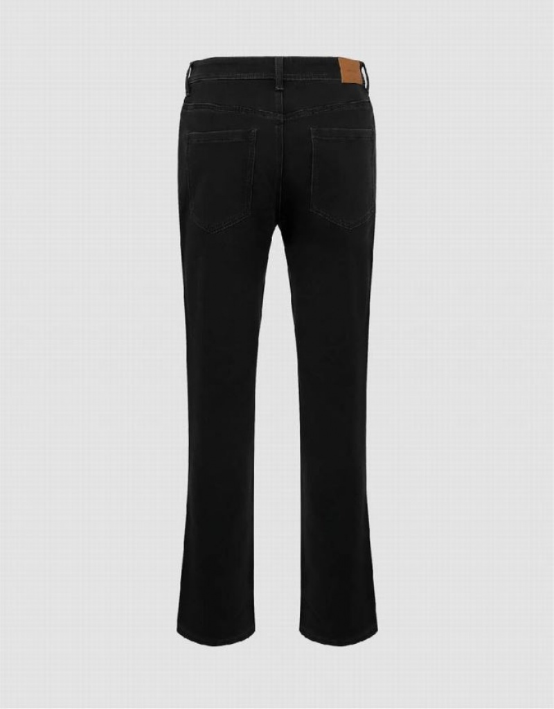 Black Urban Revivo Straight Men's Jeans | 29674DUAV