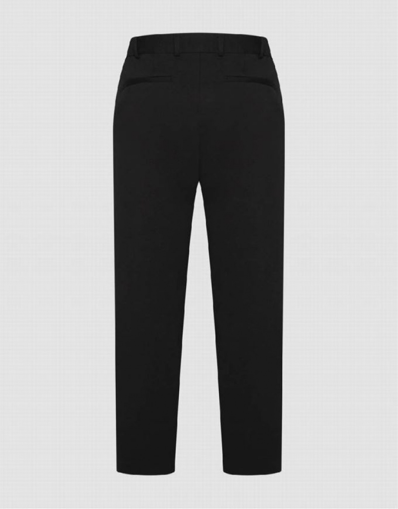 Black Urban Revivo Straight Men's Pants | 45873ZIPW