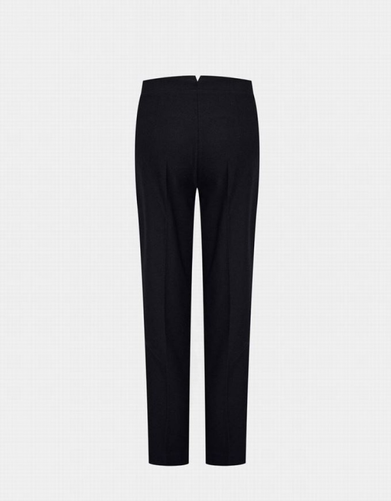 Black Urban Revivo Straight Tailored Women's Pants | 58924ENQZ