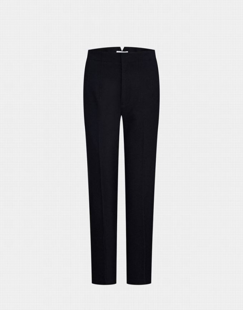 Black Urban Revivo Straight Tailored Women\'s Pants | 58924ENQZ