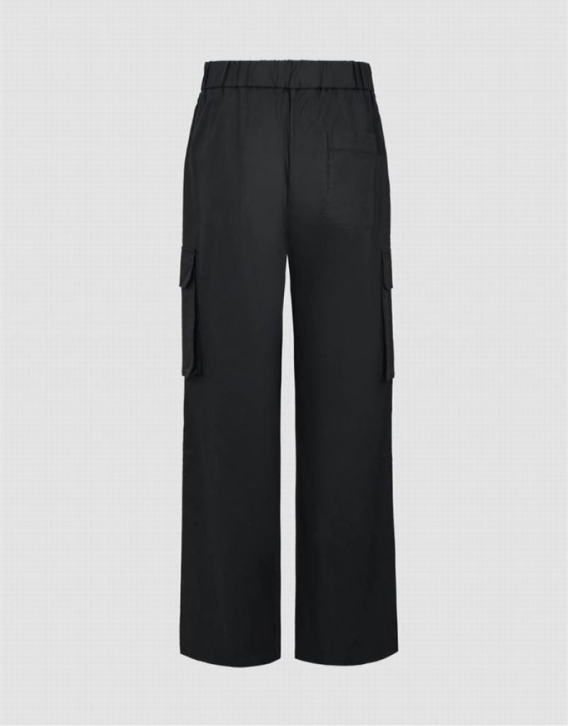 Black Urban Revivo Straight With Belt Men's Pants | 71624NJUX