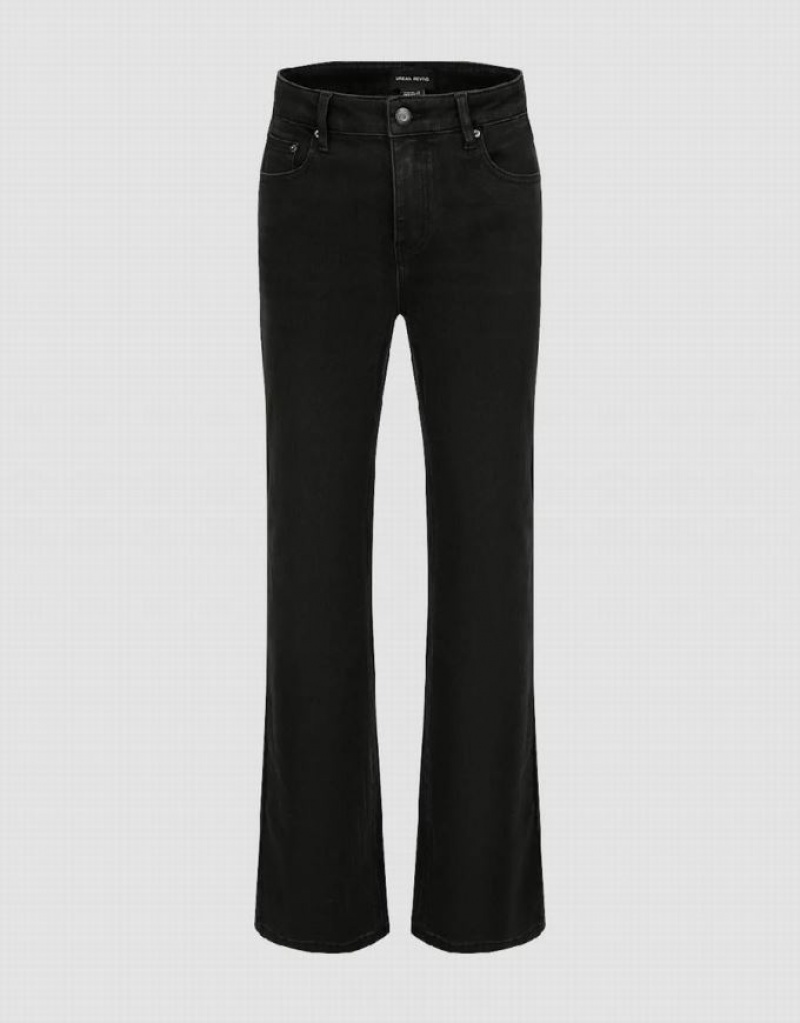 Black Urban Revivo Straight Women\'s Jeans | 32609WXKR