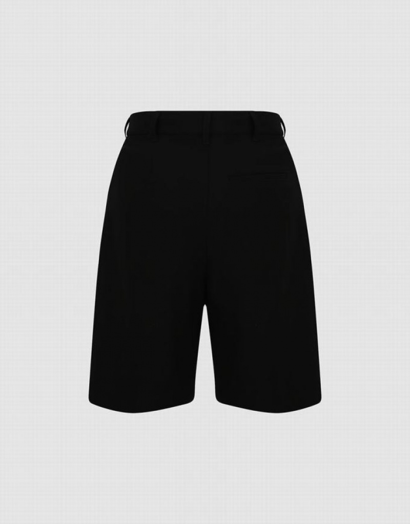 Black Urban Revivo Tailored Regular Women's Shorts | 97263ARQH