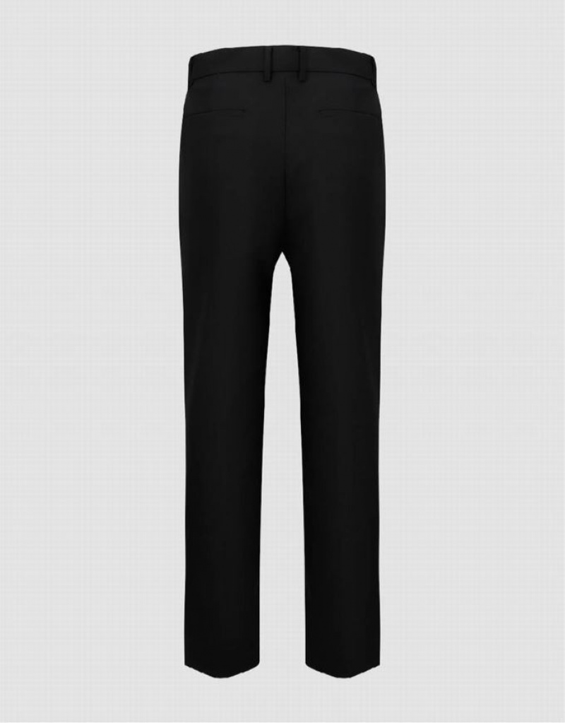 Black Urban Revivo Tailored Skinny Men's Pants | 65104XFQT