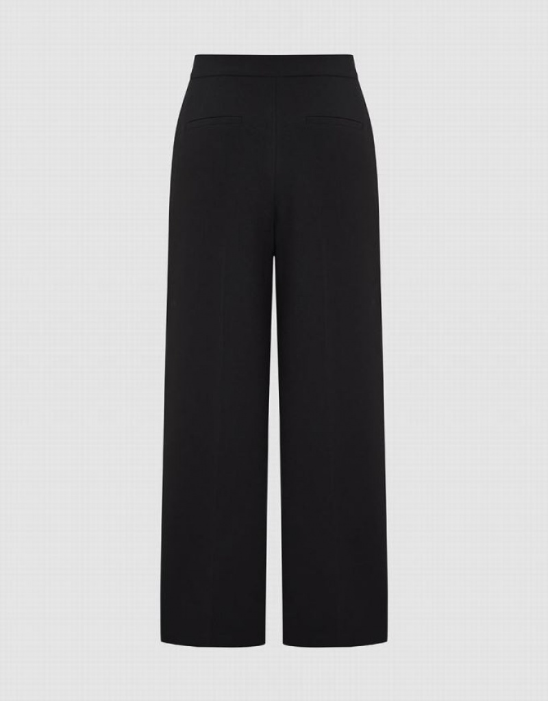 Black Urban Revivo Tailored Straight Women's Pants | 89520LHMF