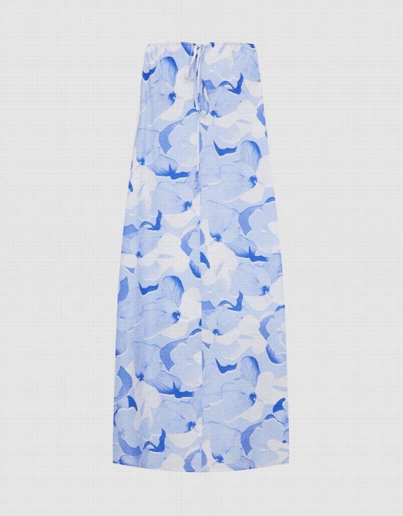 Blue Urban Revivo Floral Print Cami Midi Sundress Women's Midi Dress | 43029CZOF