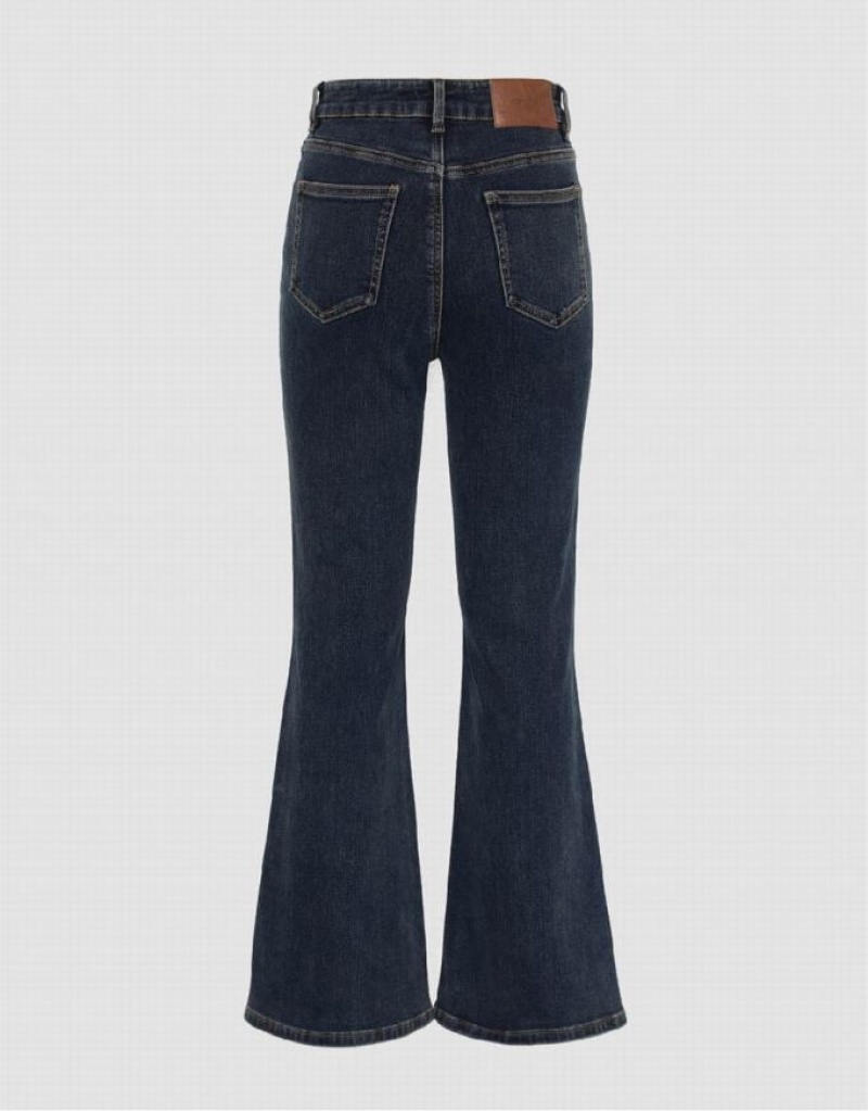 Blue Urban Revivo Front Pockets Flare Women's Jeans | 93640VIOG