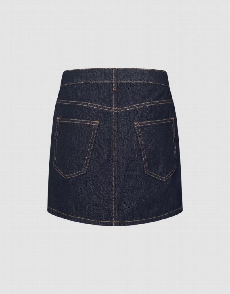 Blue Urban Revivo Mini A-Line Women's Denim Skirt | 12547MOVB