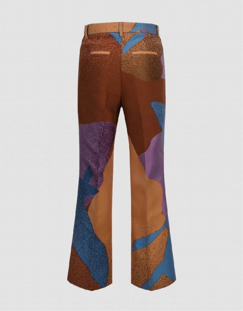 Blue Urban Revivo Printed Flare Women's Pants | 29836ABCD