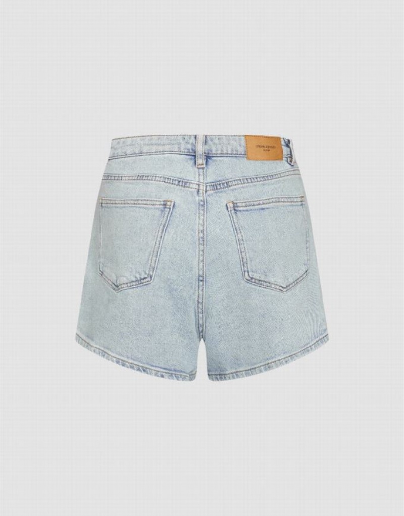 Blue Urban Revivo Regular Women's Denim Shorts | 80917HYBD